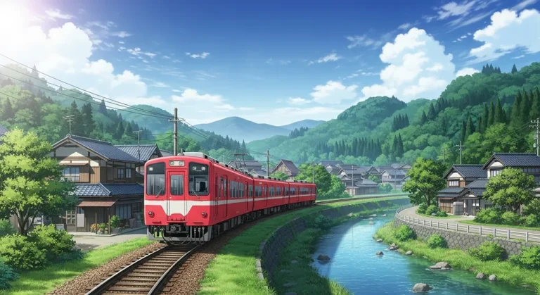 Anime train detailed 4K desktop wallpaper, high-resolution background image