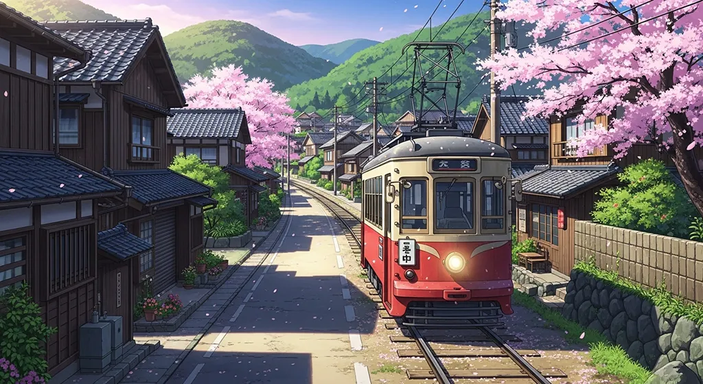 Anime train 4K wallpaper for computer monitor and laptop background display