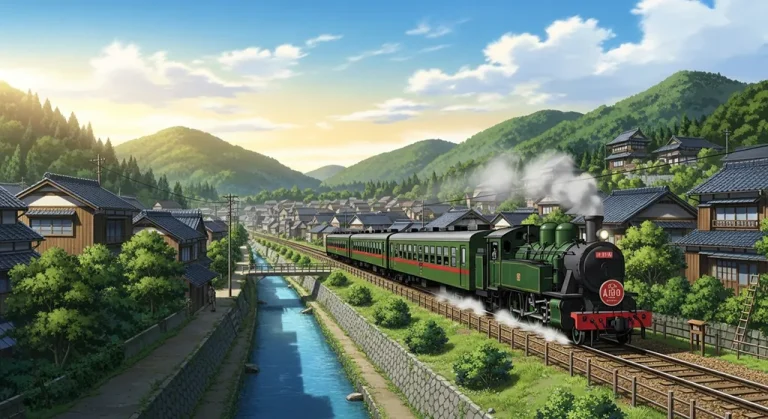 Anime train aesthetic wallpaper for laptop and desktop in 4K resolution