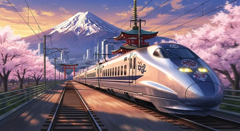 Cool Japanese anime train HD wallpaper in 4K for laptop and desktop screens