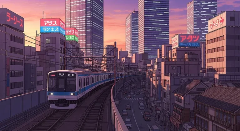 Anime train wallpaper in 4K resolution, perfect for laptop and desktop setup