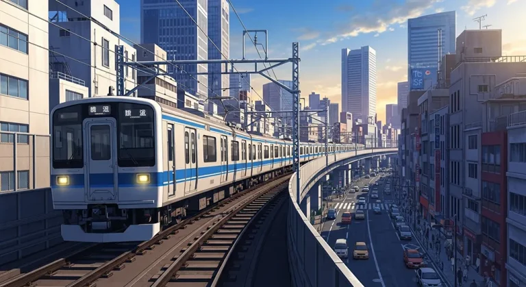 Anime train aesthetic wallpaper for laptop and desktop in 4K resolution