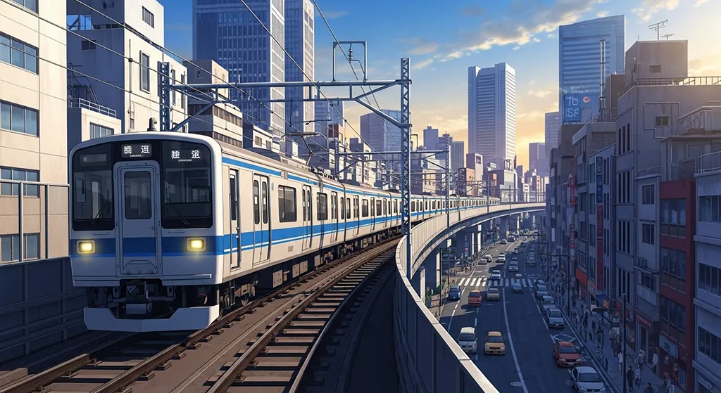 Anime train aesthetic wallpaper for laptop and desktop in 4K resolution