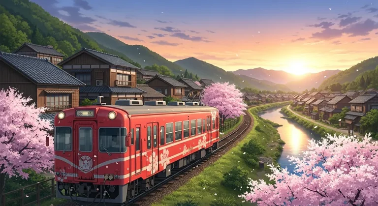 Anime train aesthetic wallpaper for laptop and desktop in 4K resolution