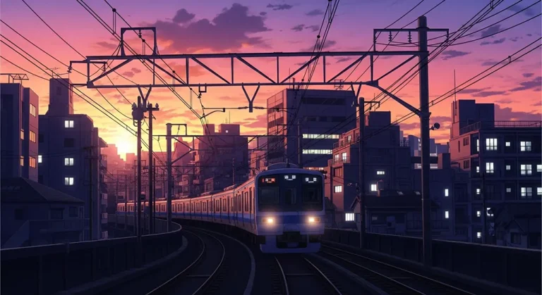 Stylish anime train desktop wallpaper, 4K ultra HD for laptop display