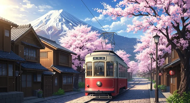 Cool anime train 4K wallpaper design for laptops and desktop PCs