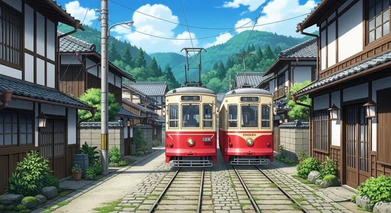 High-quality anime train 4K wallpaper image for desktop monitor backgrounds