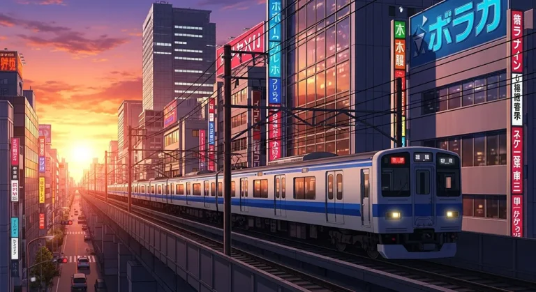 Anime train 4K wallpaper for desktop PC and laptop, Japanese railway background