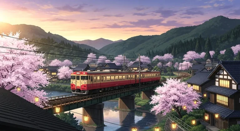 Stylish anime train desktop wallpaper, 4K ultra HD for laptop display