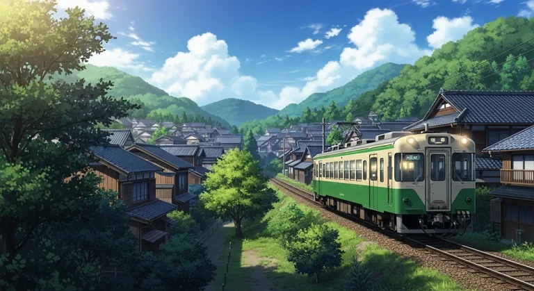 Anime train in 4K resolution wallpaper, optimized for desktop PC and notebook