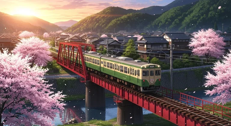 High-quality anime train 4K wallpaper image for desktop monitor backgrounds
