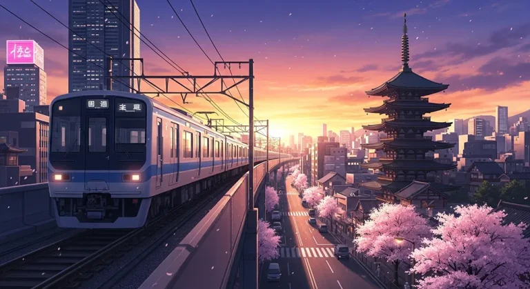Anime train ultra HD desktop wallpaper in 4K resolution for computer screens