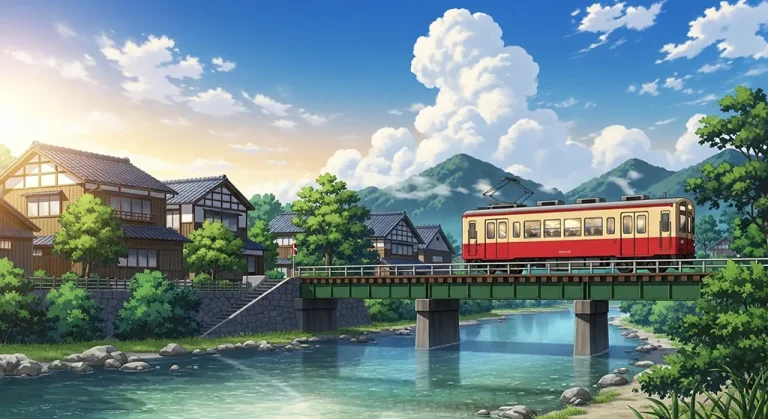 Anime train ultra HD desktop wallpaper in 4K resolution for computer screens