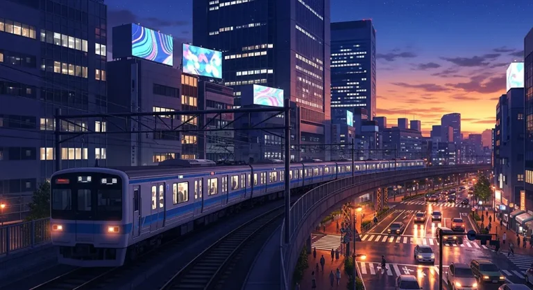Anime train stylish 4K desktop wallpaper for laptop background display