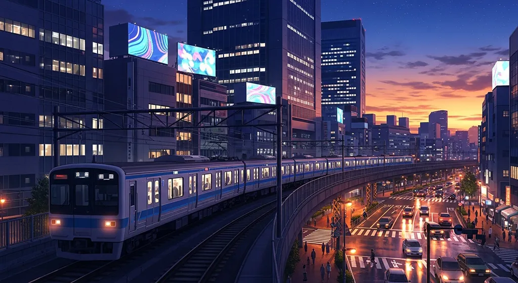 Anime train stylish 4K desktop wallpaper for laptop background display