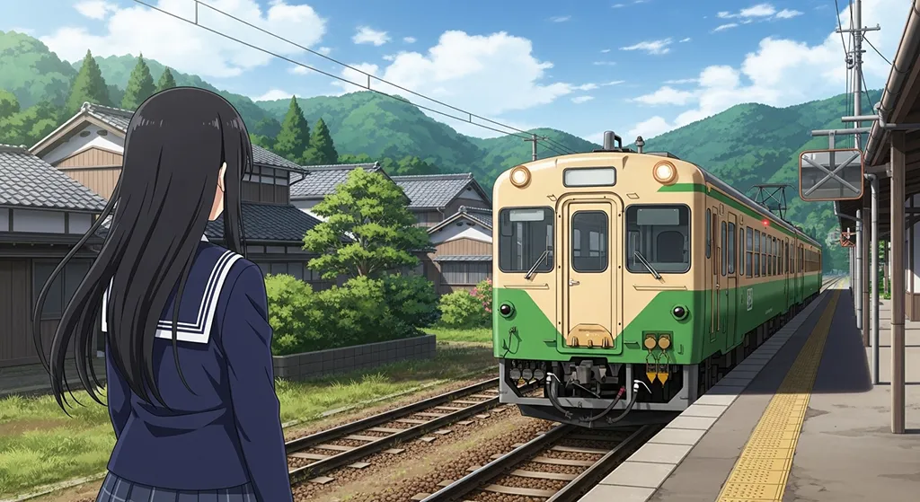 Anime train stylish 4K desktop wallpaper for laptop background display