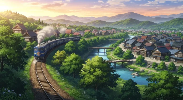Anime train ultra HD desktop wallpaper in 4K resolution for computer screens