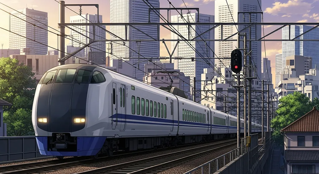 Anime train detailed 4K desktop wallpaper, high-resolution background image