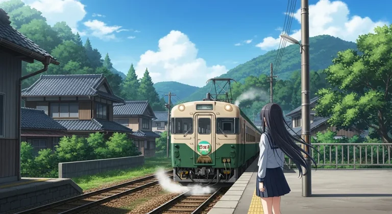 Anime railway 4K desktop wallpaper, perfect for PC and laptop use