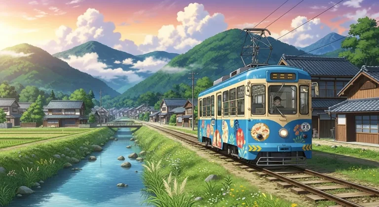 Anime train aesthetic wallpaper for laptop and desktop in 4K resolution