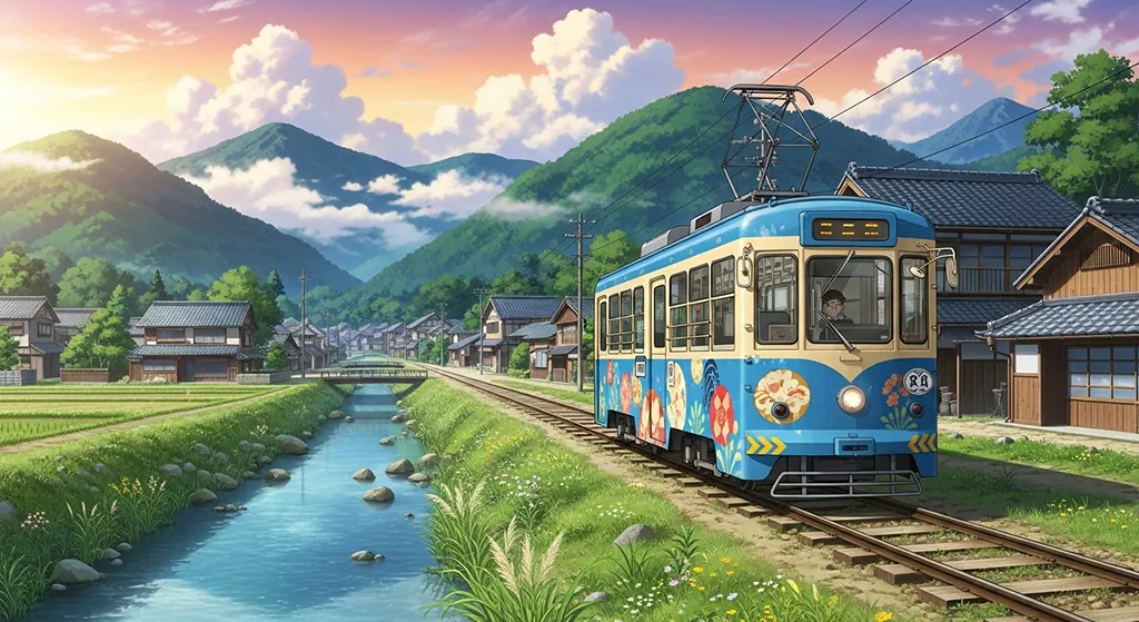 Anime train aesthetic wallpaper for laptop and desktop in 4K resolution