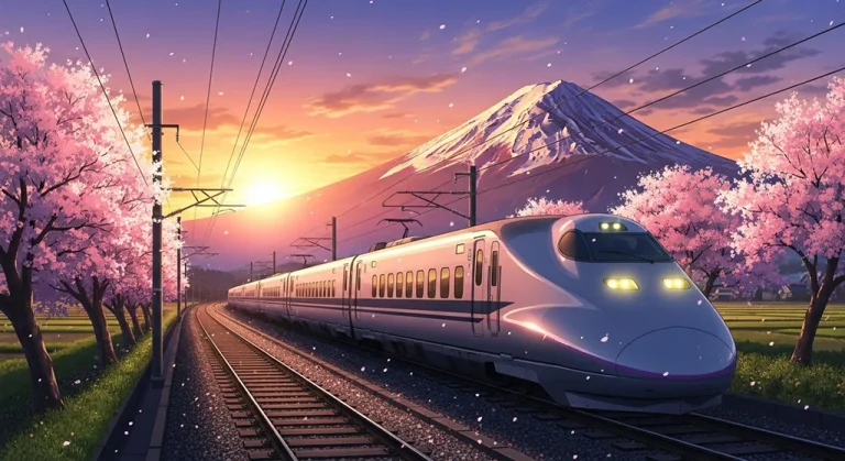 Japanese anime train wallpaper in 4K for desktop PC and widescreen laptops