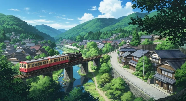 Anime train wallpaper in 4K resolution, perfect for laptop and desktop setup