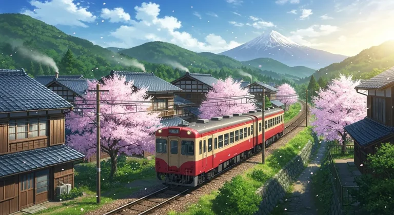High-quality anime train ultra HD wallpaper in 4K resolution for computers