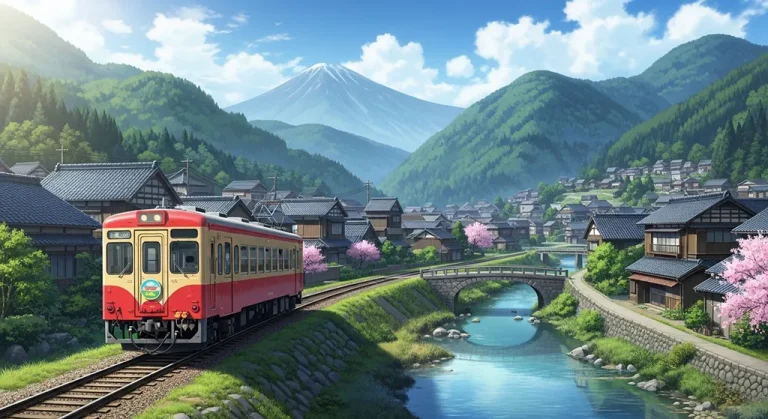 Anime train stylish 4K desktop wallpaper for laptop background display