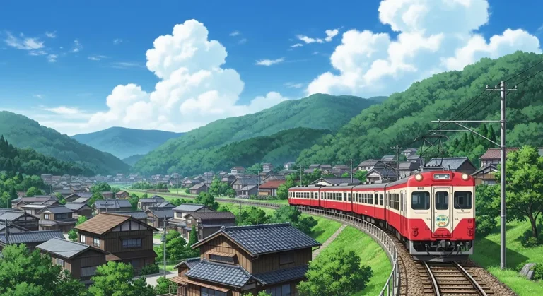 Anime train stylish 4K desktop wallpaper for laptop background display