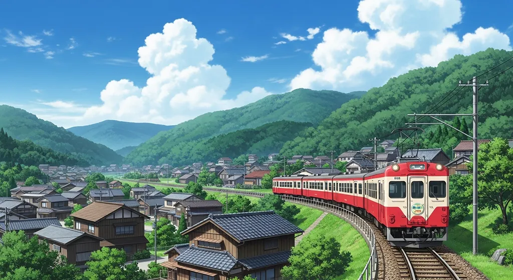 Anime train stylish 4K desktop wallpaper for laptop background display