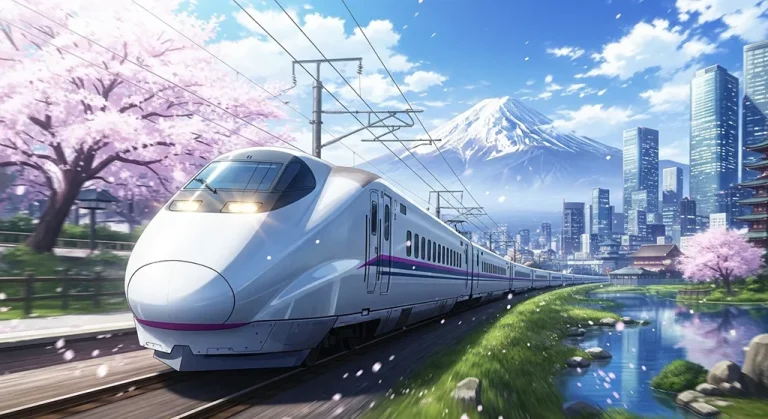 Aesthetic anime train 4K wallpaper for computer screen backgrounds
