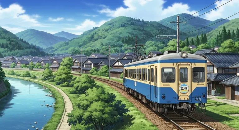 Japanese anime train wallpaper in 4K for desktop PC and widescreen laptops