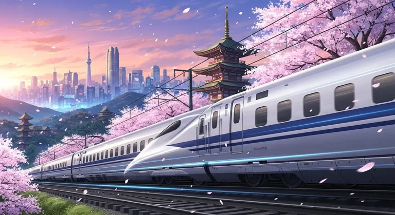 High-resolution anime train 4K background image for desktop monitors and laptops