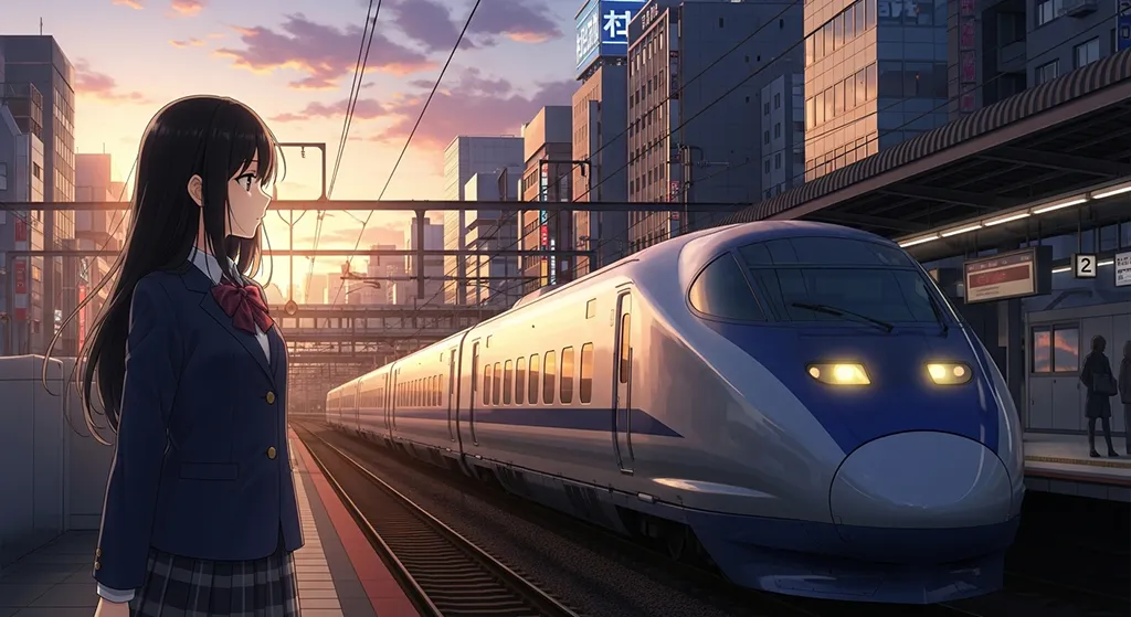 Anime train wallpaper in 4K resolution, perfect for laptop and desktop setup