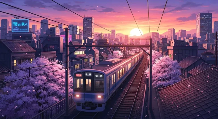 Anime train wallpaper in 4K resolution, perfect for laptop and desktop setup