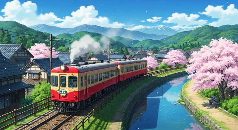 Ultra HD anime train 4K wallpaper for desktop computers and gaming laptops