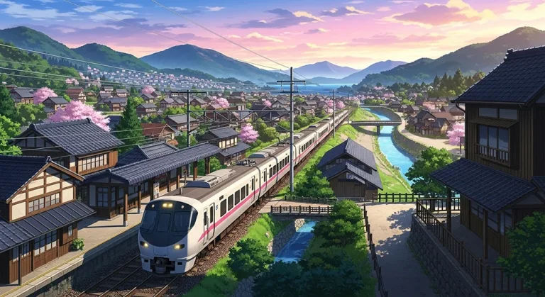 Ultra HD anime train 4K wallpaper design for desktop monitors and laptops