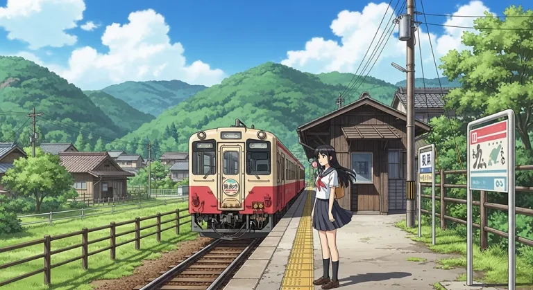 Stylish anime train desktop wallpaper, 4K ultra HD for laptop display