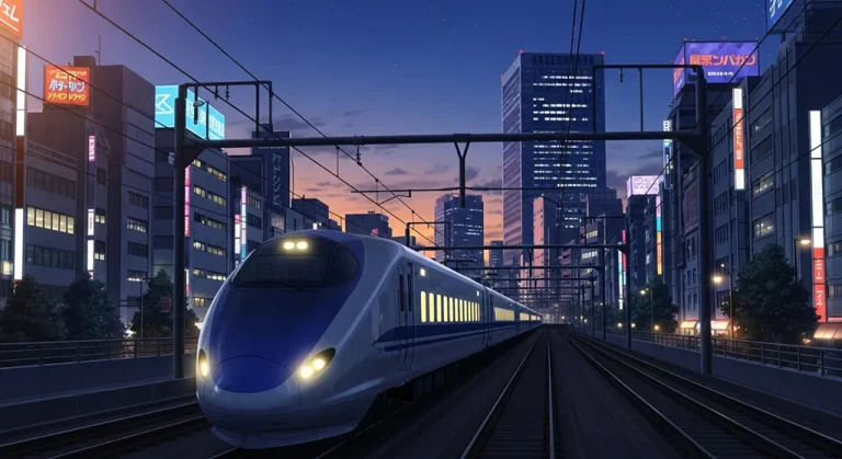 Aesthetic anime train ultra HD 4K wallpaper background for laptop display