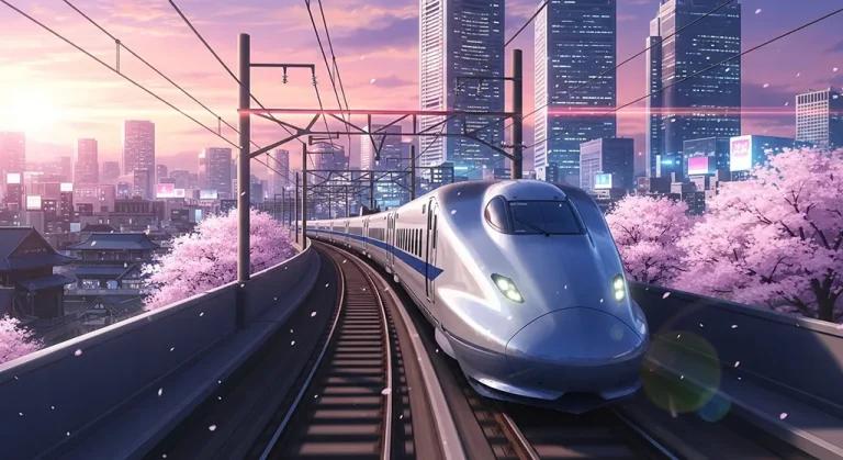 Japanese anime-inspired train wallpaper in 4K for PC and laptop monitors