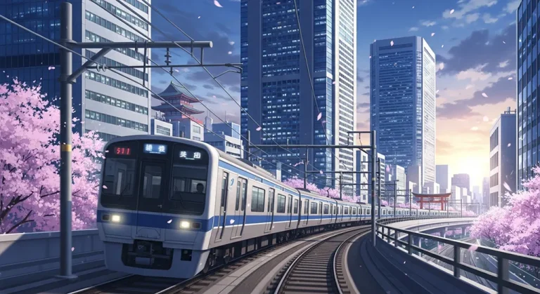 Stylish anime train desktop wallpaper, 4K ultra HD for laptop display