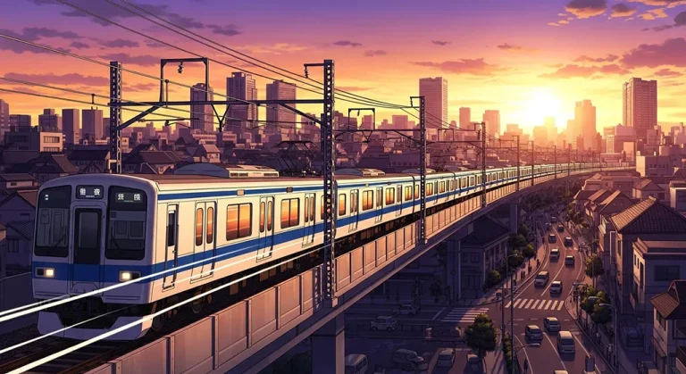 Anime railway 4K desktop wallpaper, perfect for PC and laptop use
