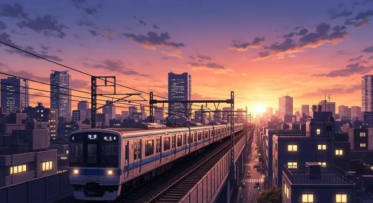 Anime railway 4K desktop wallpaper, perfect for PC and laptop use