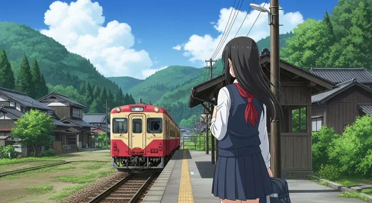 Anime train wallpaper in 4K resolution, perfect for laptop and desktop setup