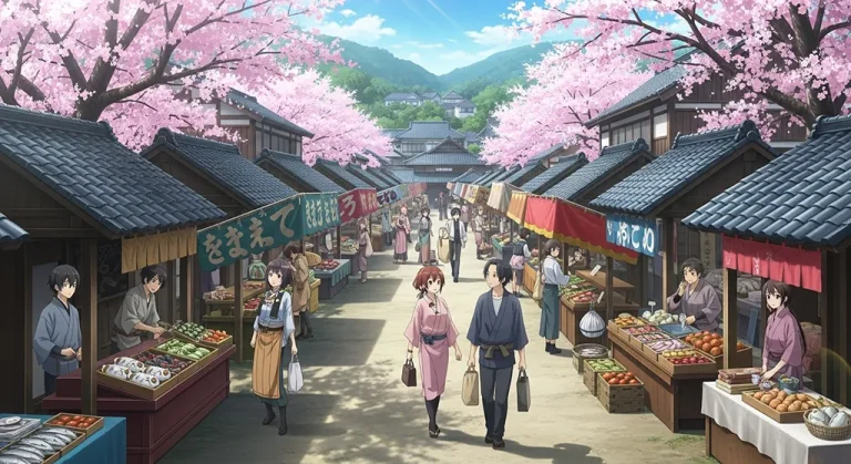 Ultra HD anime village 4K wallpaper for desktop computers and gaming laptops