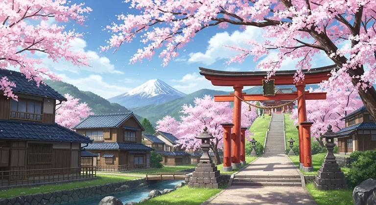 Japanese anime countryside 4K background image for widescreen laptops and PCs