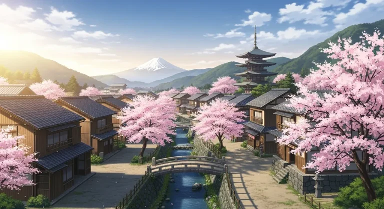Anime countryside 4K desktop wallpaper, perfect for PC and laptop use