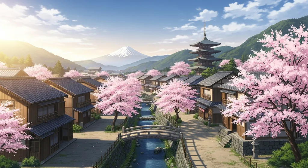 Anime countryside 4K desktop wallpaper, perfect for PC and laptop use