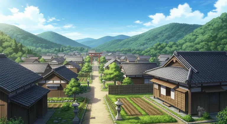 Ultra HD anime village 4K wallpaper design for desktop monitors and laptops